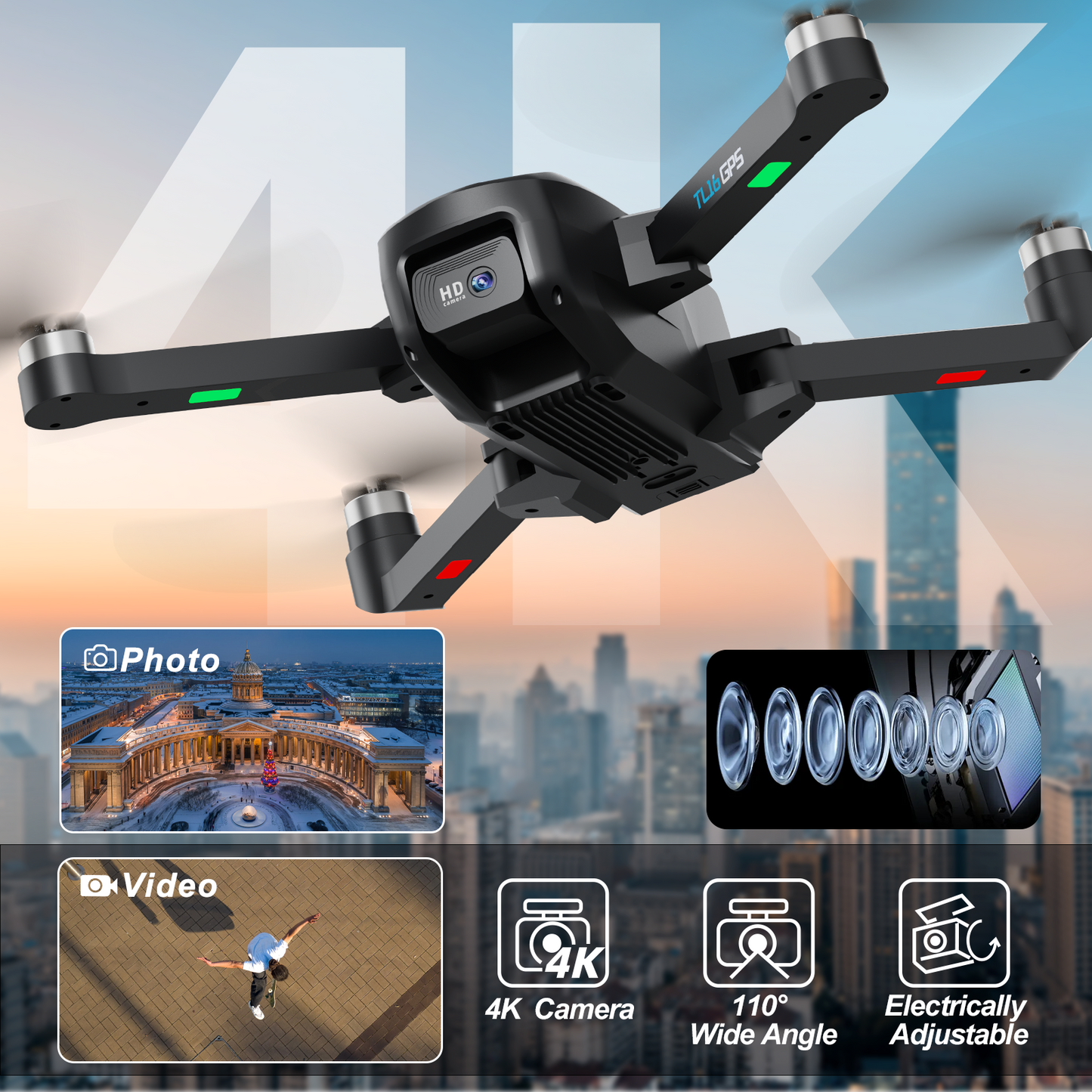 TL16 GPS 4K Drone: Foldable, Brushless, Lightweight (Under 249g) – Ideal for Adults & Beginners